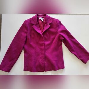 Women's Magenta Wool Jacket - Size 10